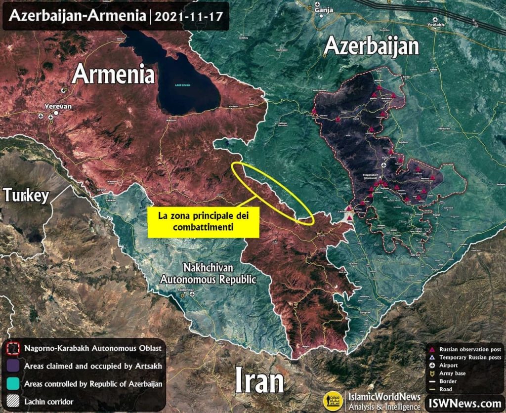 Conflitto al confine tra Azerbaigian e Armenia.